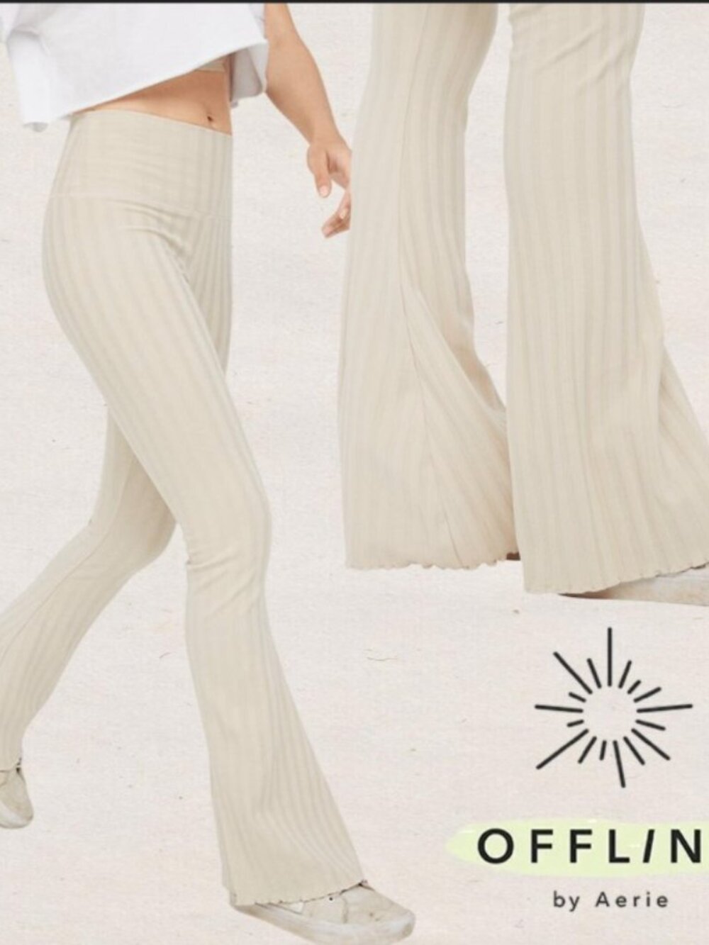 Aerie Flare Legging - Cream - S